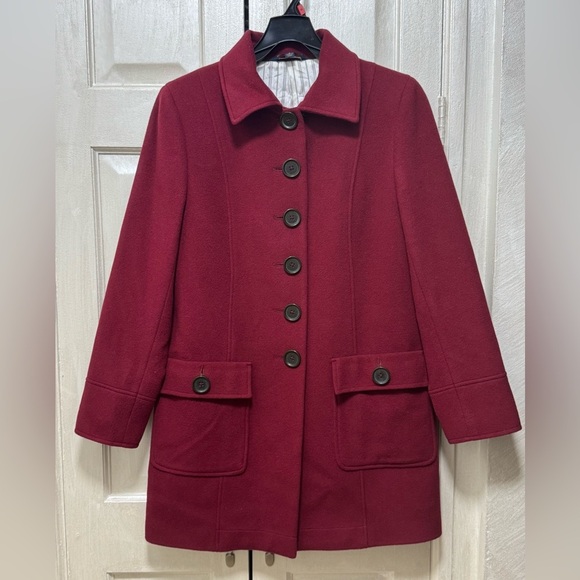 Brooks Brothers Jackets & Blazers - Brooks Brothers Women 4 Cranberry Wool /Cashmere Single Breasted Car Coat